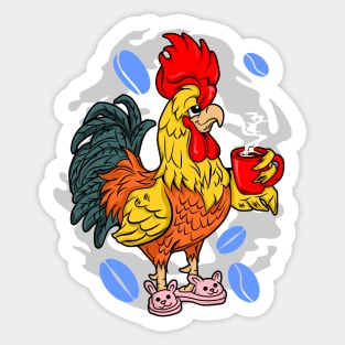 Coffee Rooster Sticker